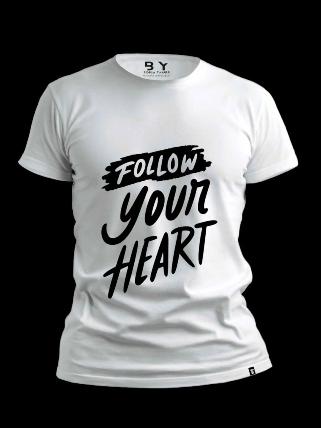 Follow Your Heart Design T Shirt -White - 1
