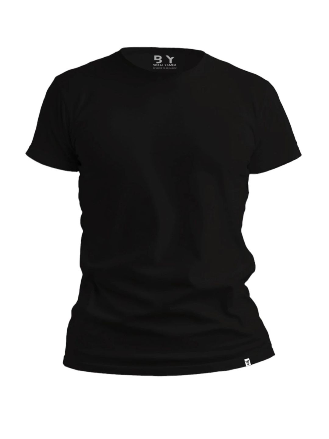 Tamer  Plain  Shirt with Label- Black - 1