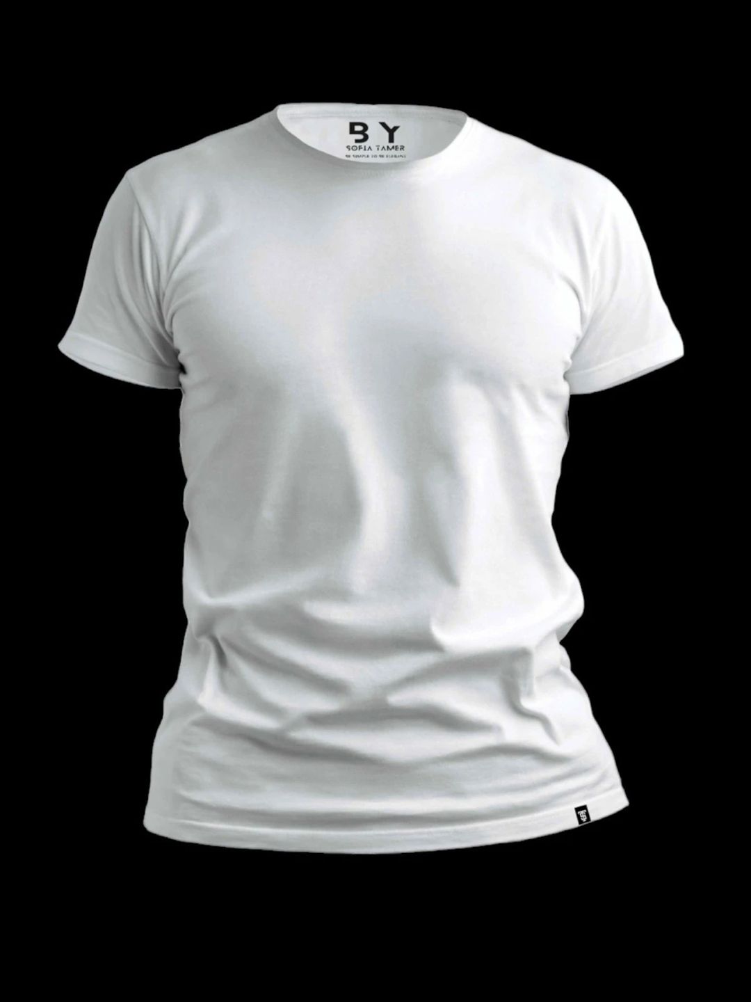 Tamer Plain  T Shirt with Label- White - 1