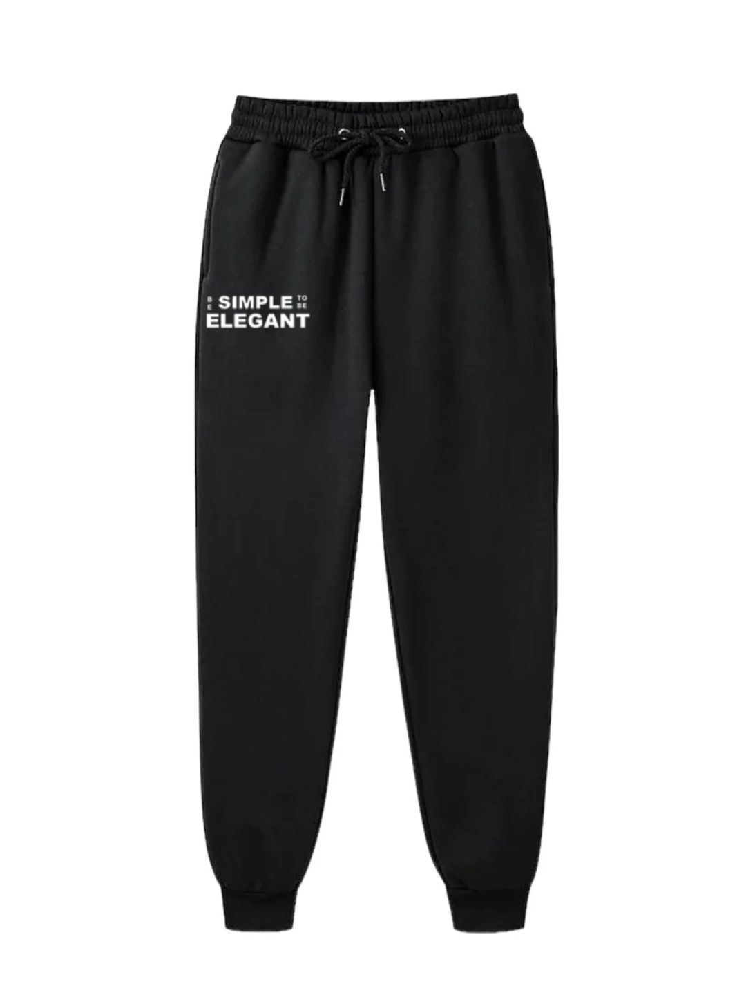 ST ,Be Simple To Be Elegant Sport Casual SweatPants -Black - 1