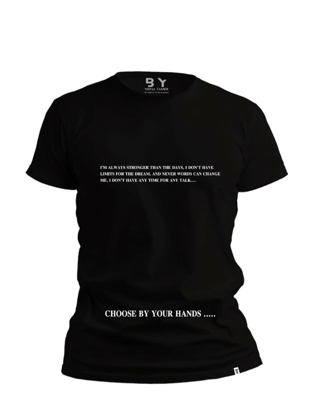 ST,Choose By Your Hands Design  T Shirt- Black - 1