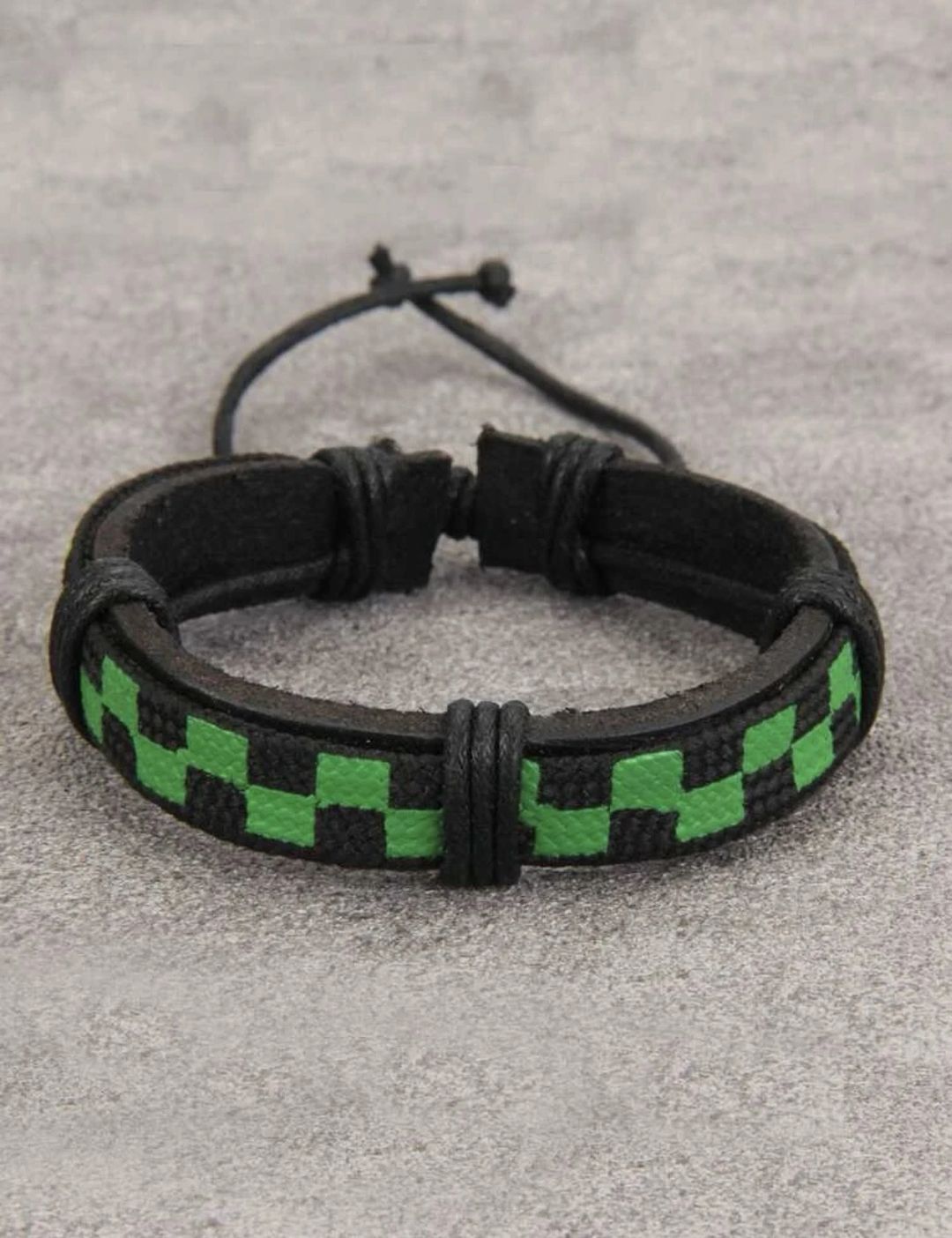 Men Plaid Pattern Bracelet - 2