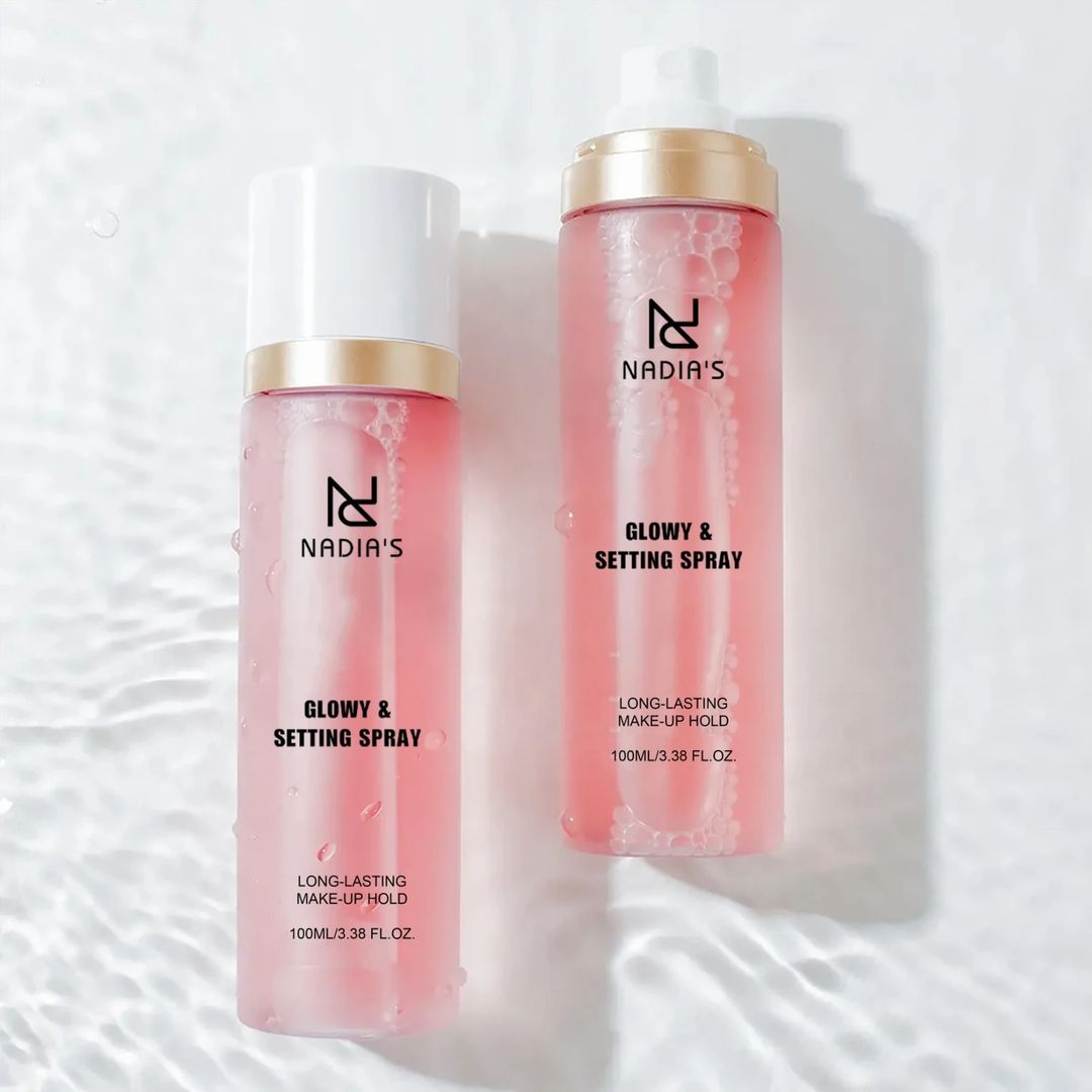 Moisturizing Makeup Glowy Setting spray & Pink Beauty blender - 4