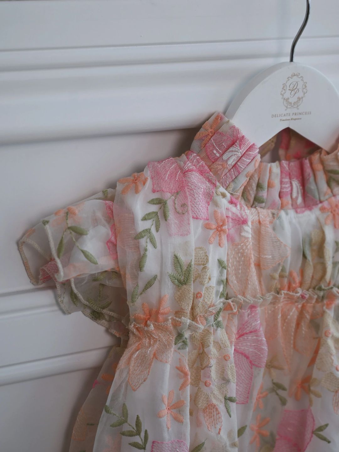 Peach Blossom Organza Dress - 1