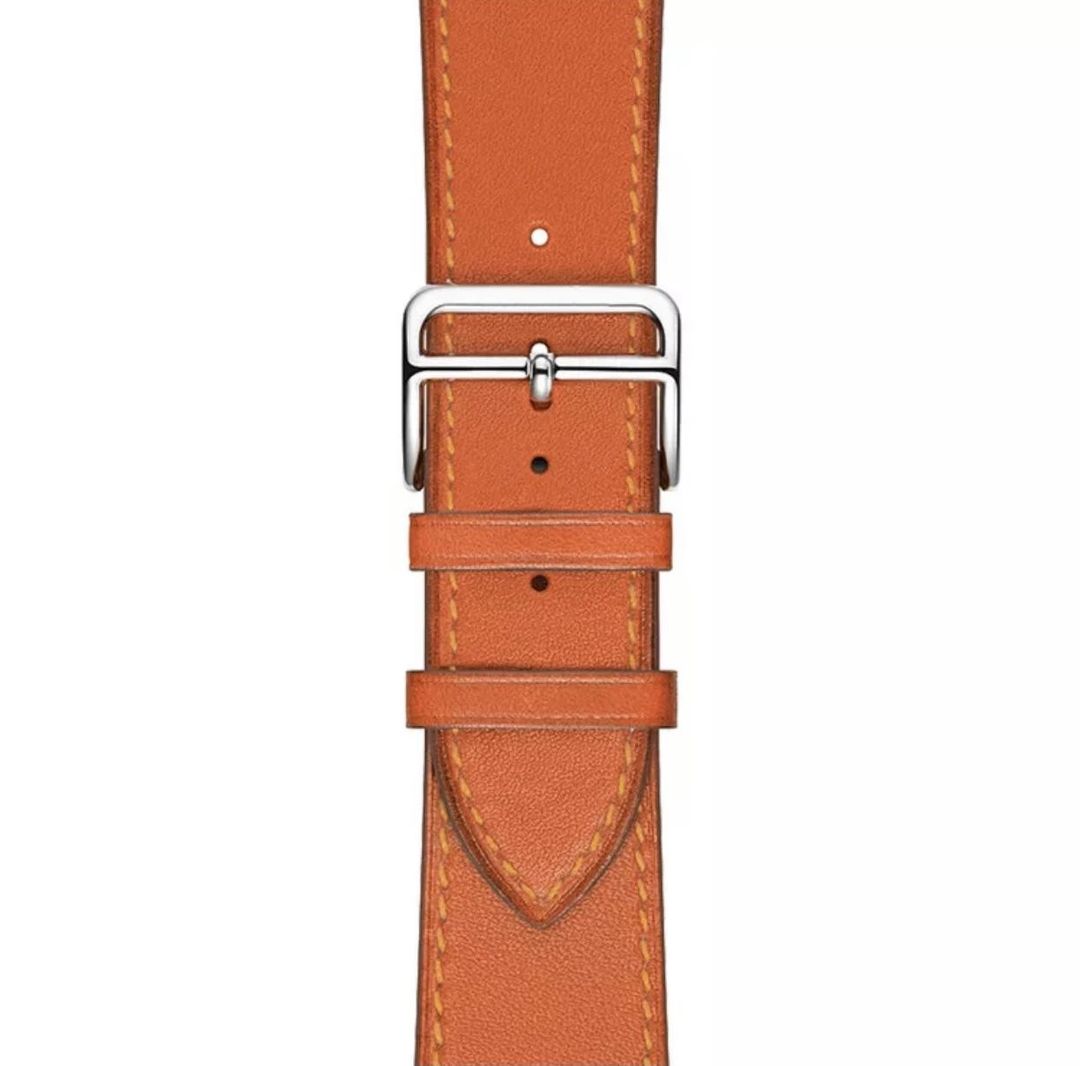 Apple Watch - leather classic orange - 1