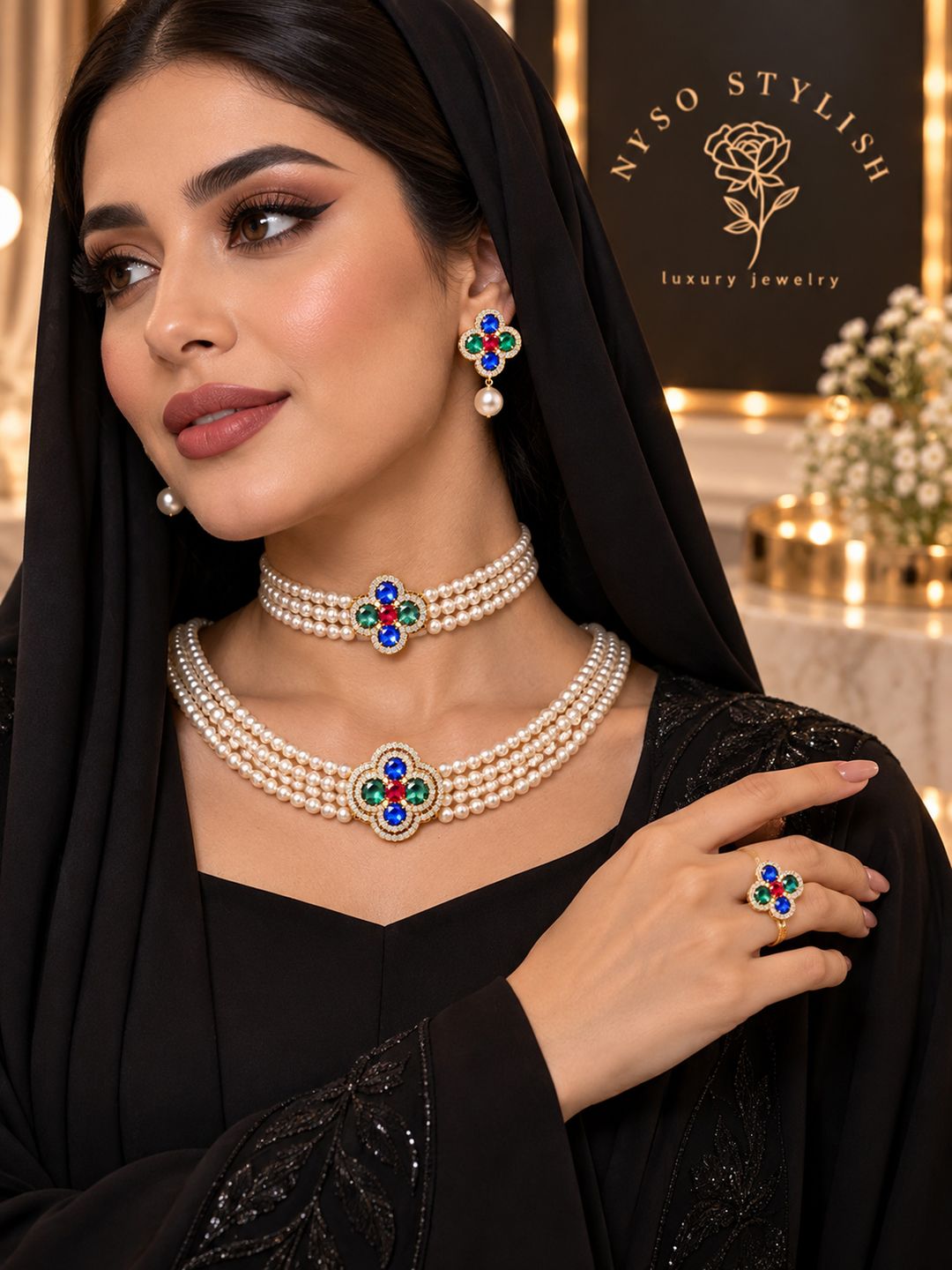 عقد فان كليف فخم باللؤلؤ الطبيعي - 6