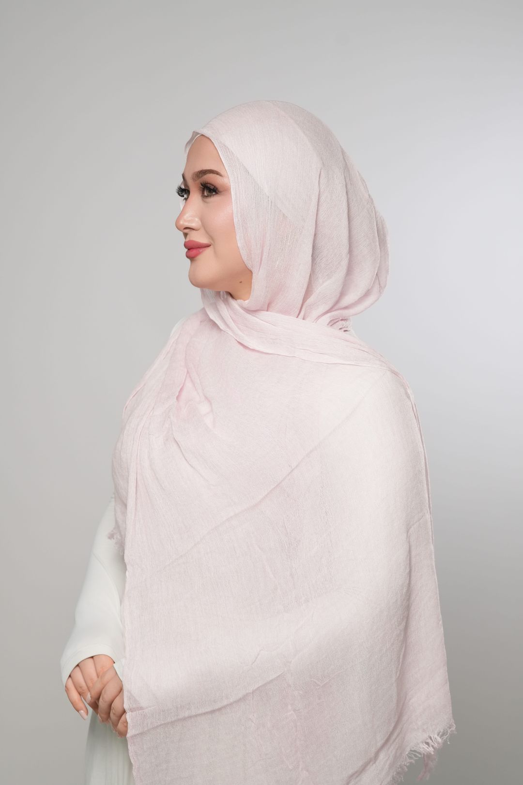 Modal Crinkle-Baby Pink - 2