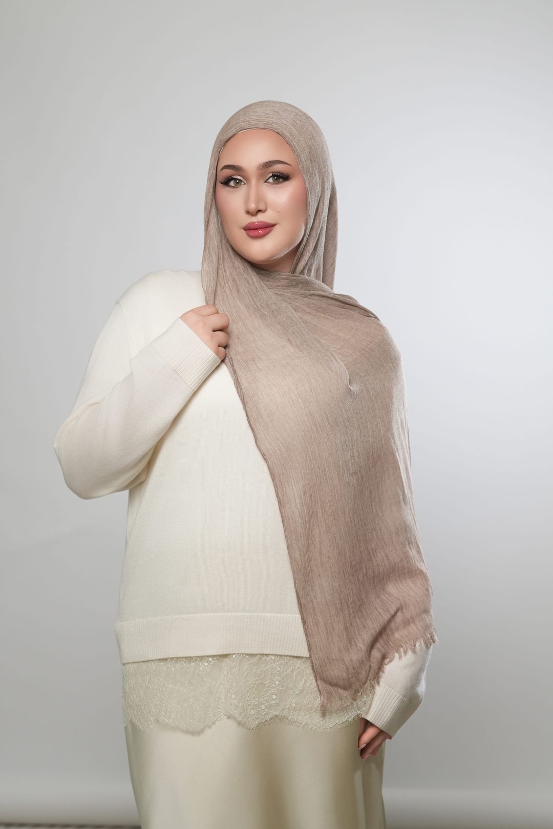 Modal Crinkle-Warm Taupe - 1