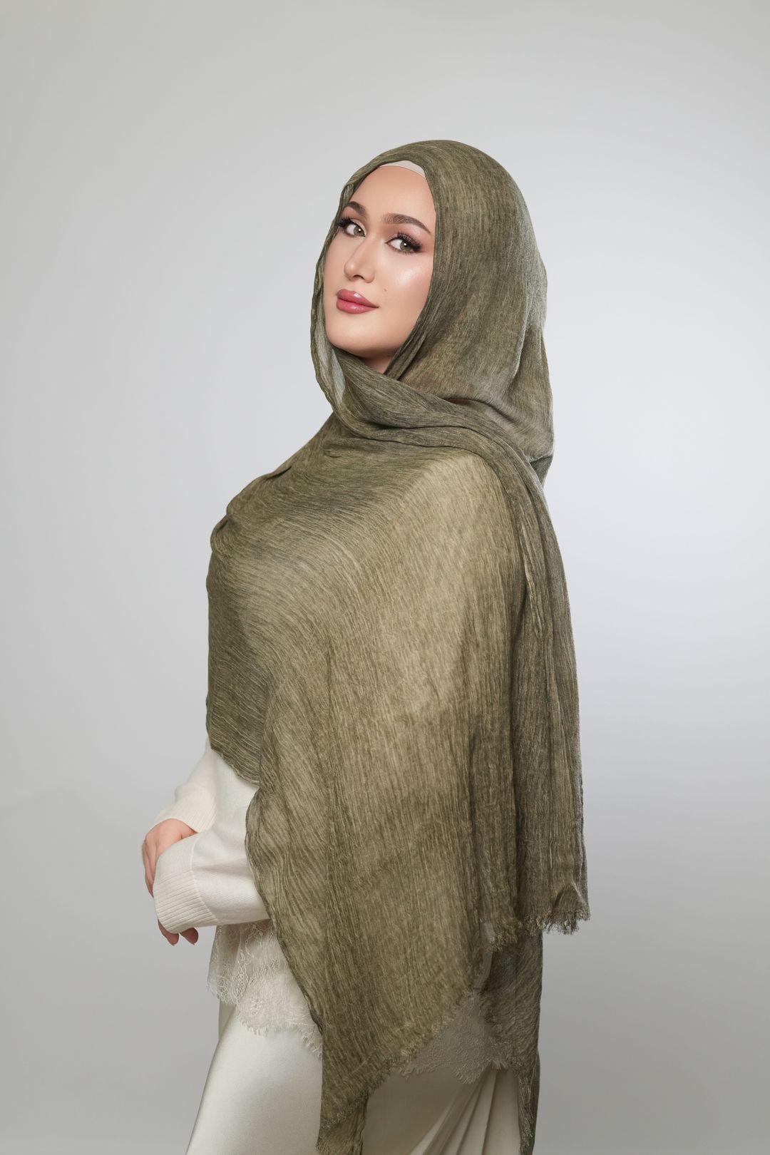 Modal Crinkle-Olive Khaki - 2