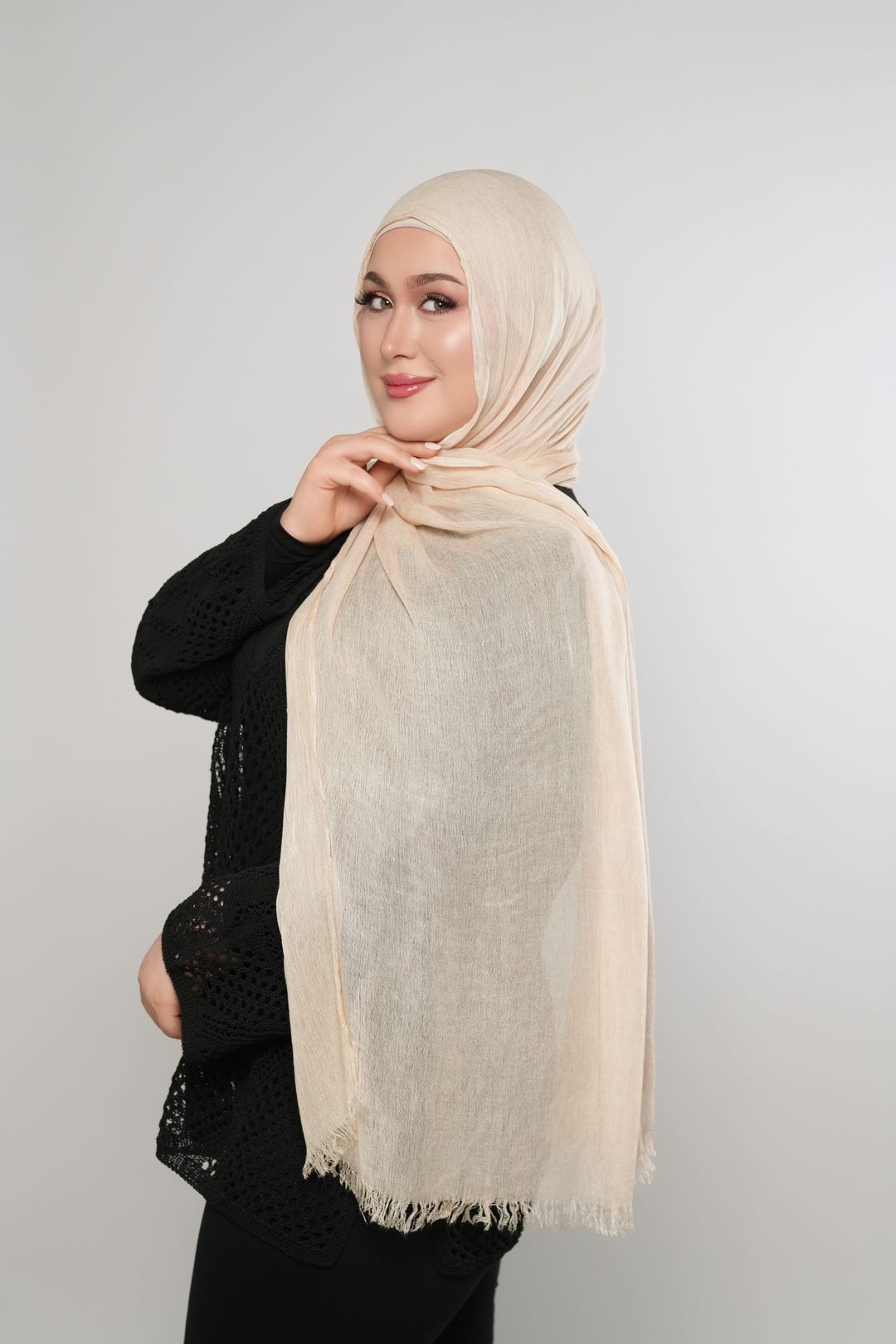 Modal Crinkle-Vanilla Cream - 2