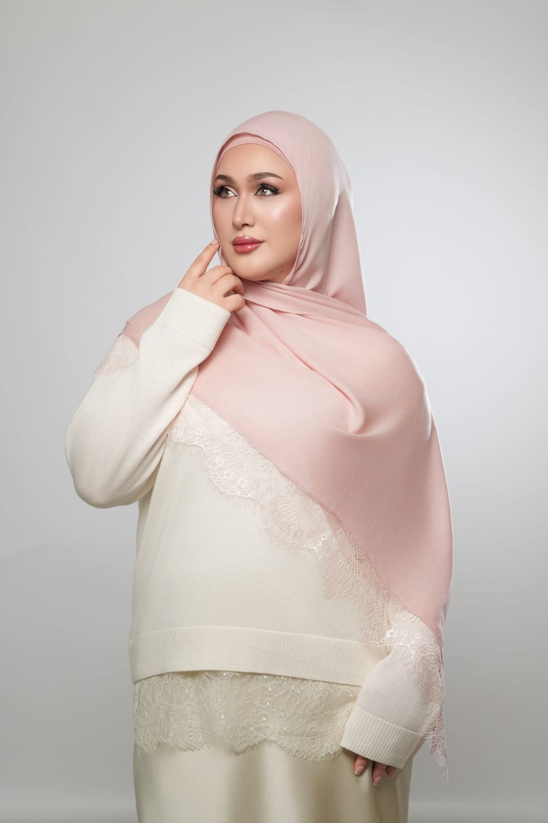 Lace Modal-Pink Veil - 1