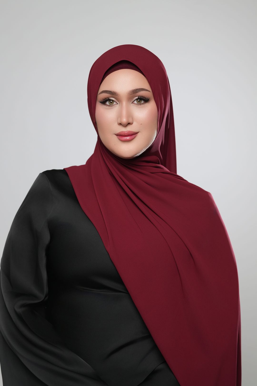 Messy Chiffon-Maroon - 1