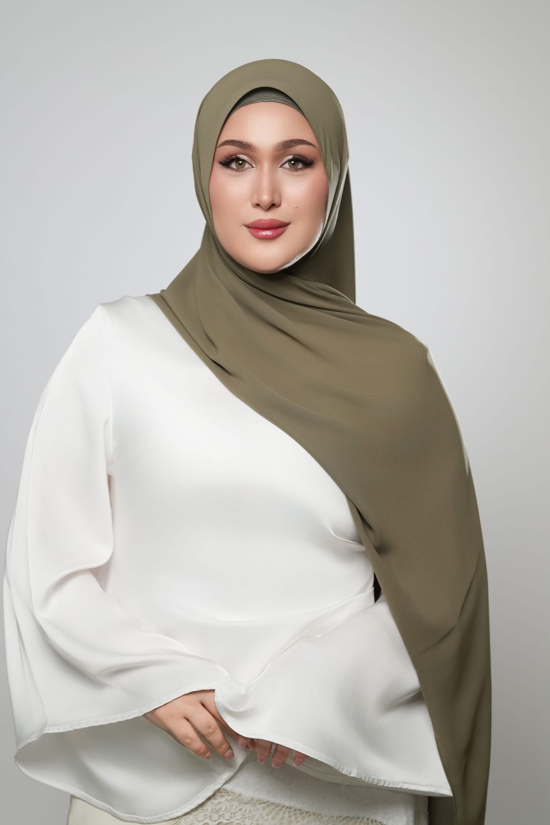 Messy Chiffon-Olive - 2