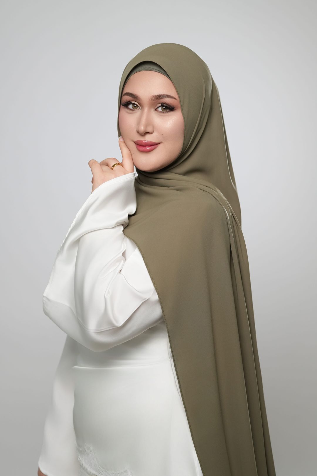 Messy Chiffon-Olive - 1