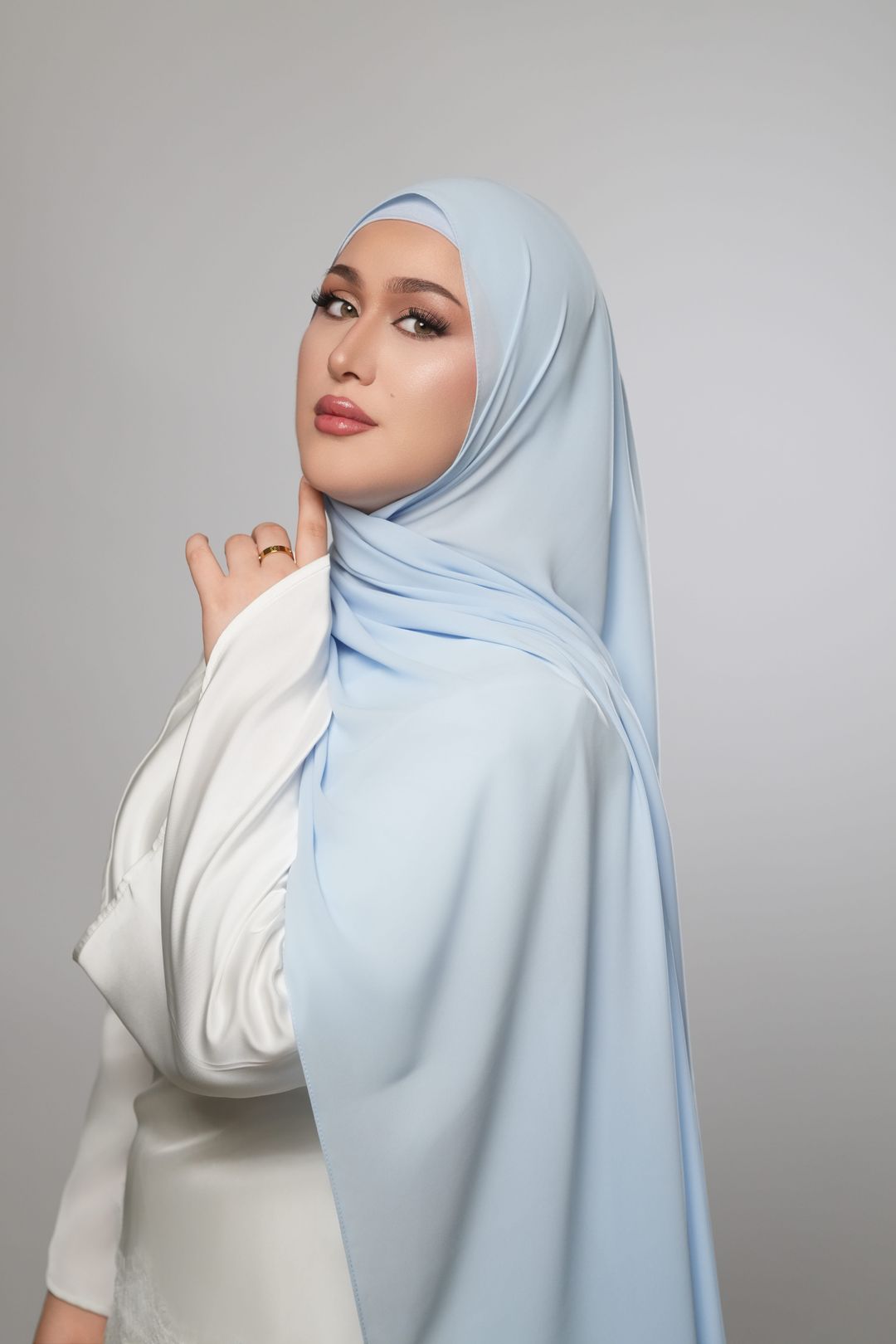 Messy Chiffon-Powder Blue - 1