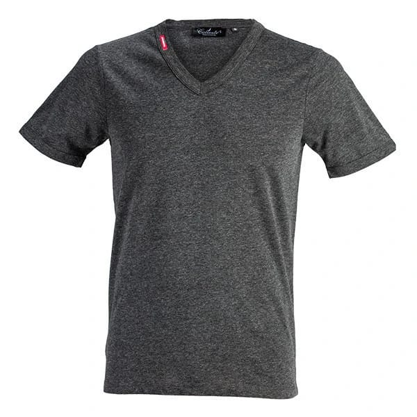Basic DOS V Neck -  Drk Grey Melange - 1