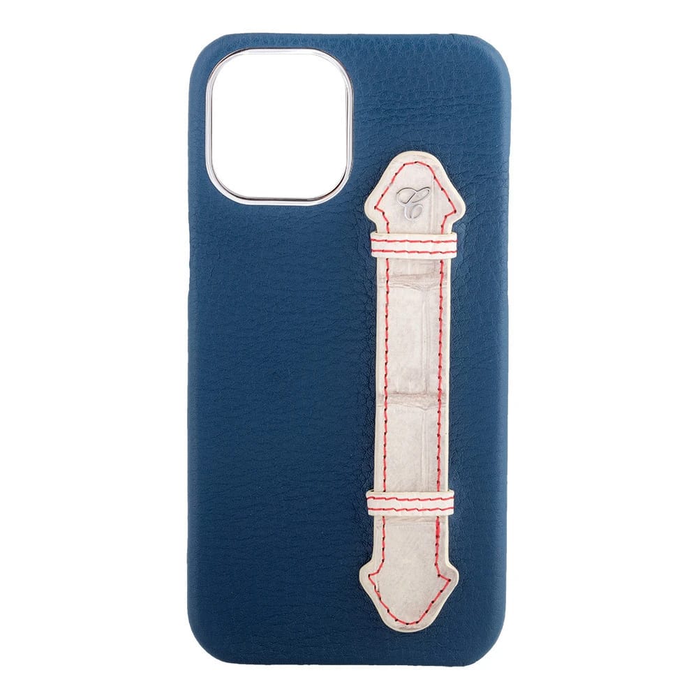 Navy Togo/ Himalayan Croc Side Finger case for 12 Pro - 4