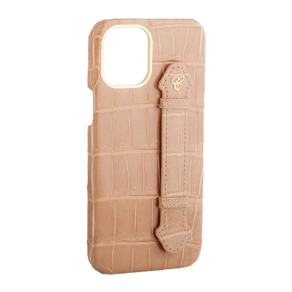 Beige Croc Beige Side Finger case for 12 Pro Max - 3