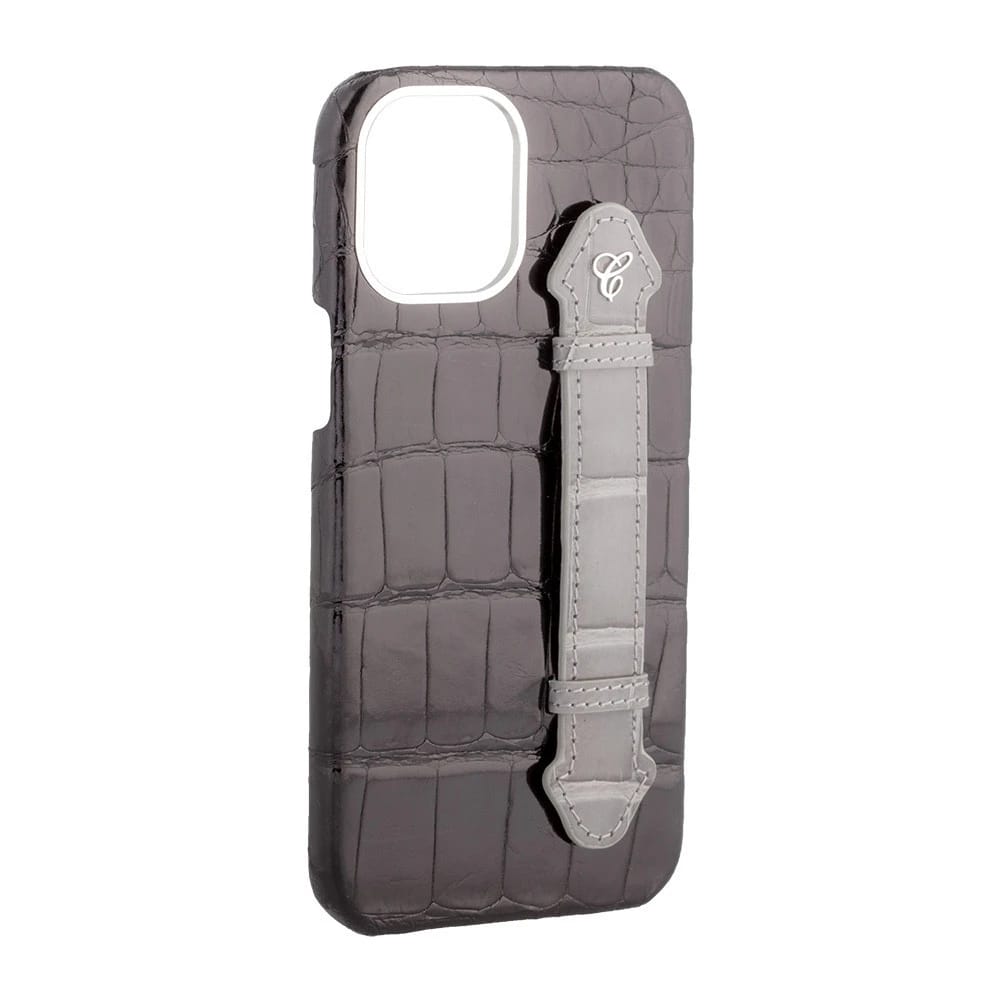 Black Croc Grey Side Finger case for 12 Pro - 3