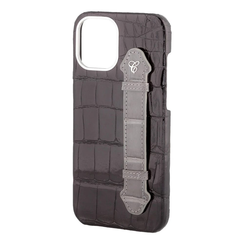 Black Croc Grey Side Finger case for 12 Pro Max - 2