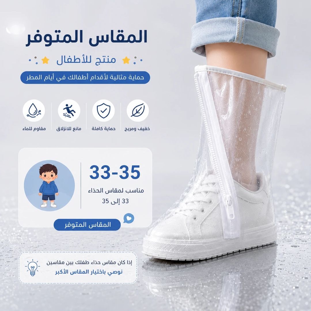 Kids Shoe Rain Covers – Size 35-36 | Waterproof & Anti-Slip - 1
