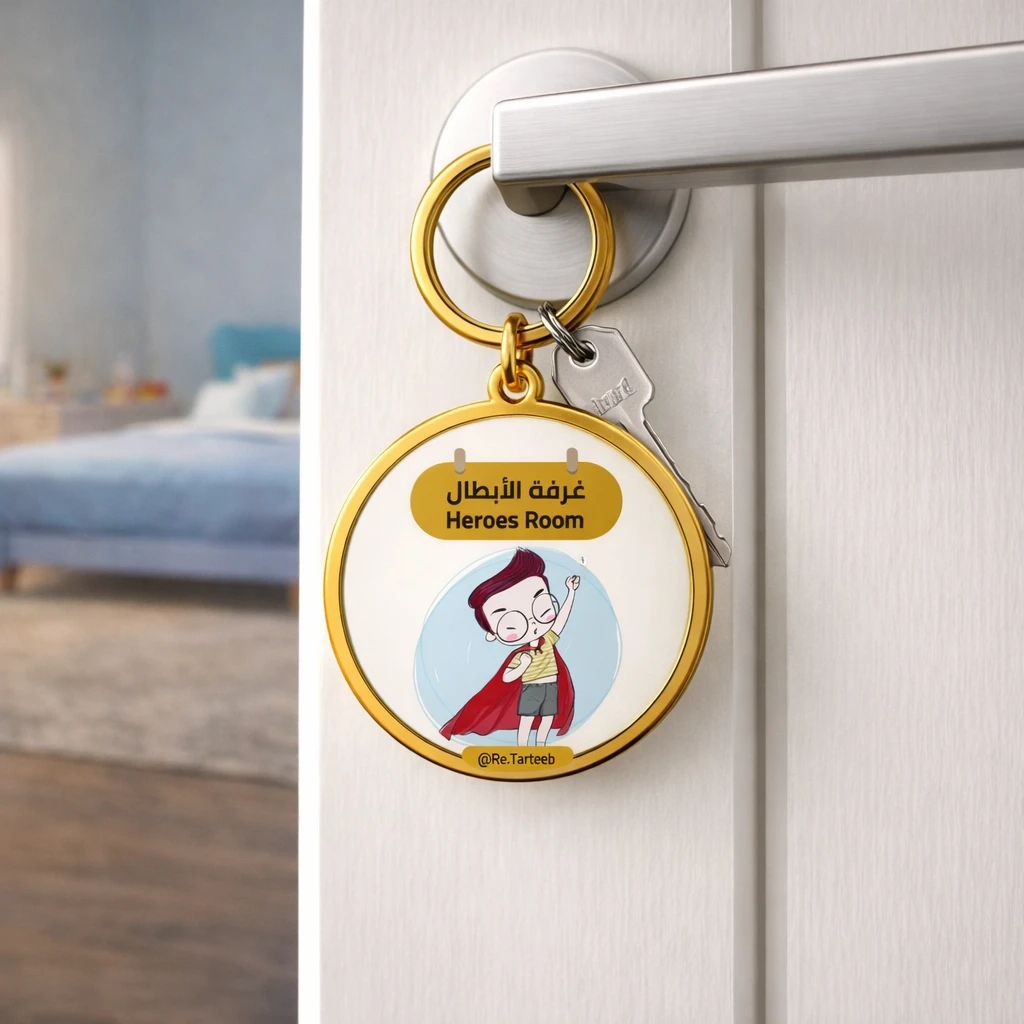 Heroes Room Door – Luxury Gold Metal Keychain - 1