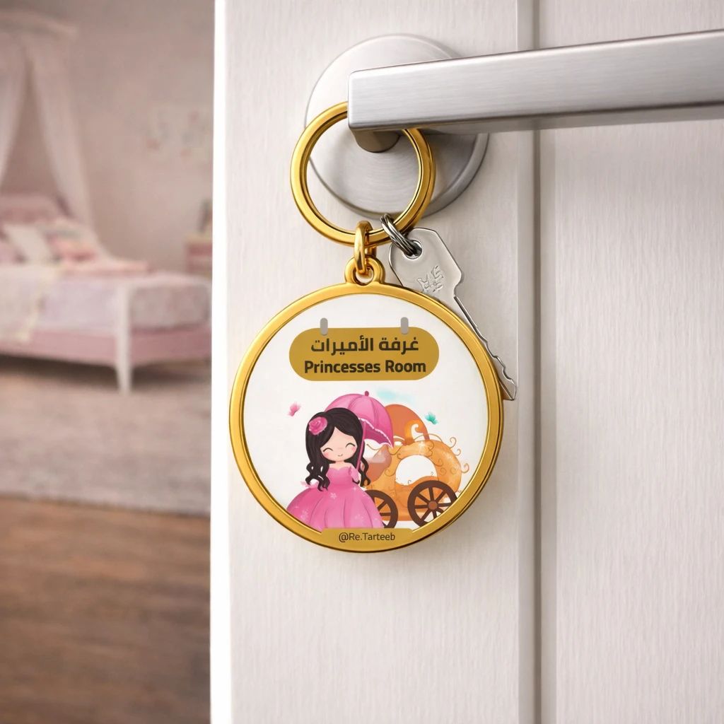 Princess Room Door – Luxury Gold Metal Keychain - 1