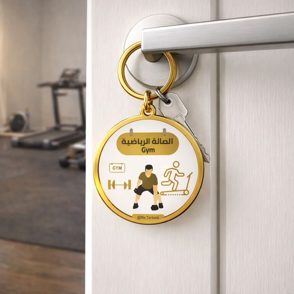 Home Gym Room – Luxury Gold Metal Keychain - 1