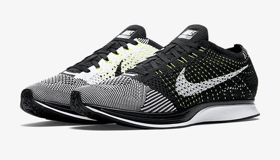 NIKE FLYKNIT RACER "BLACK WHITE VOLT" - 2