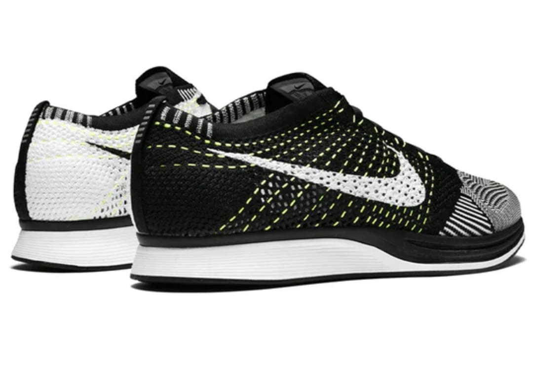 NIKE FLYKNIT RACER "BLACK WHITE VOLT" - 3