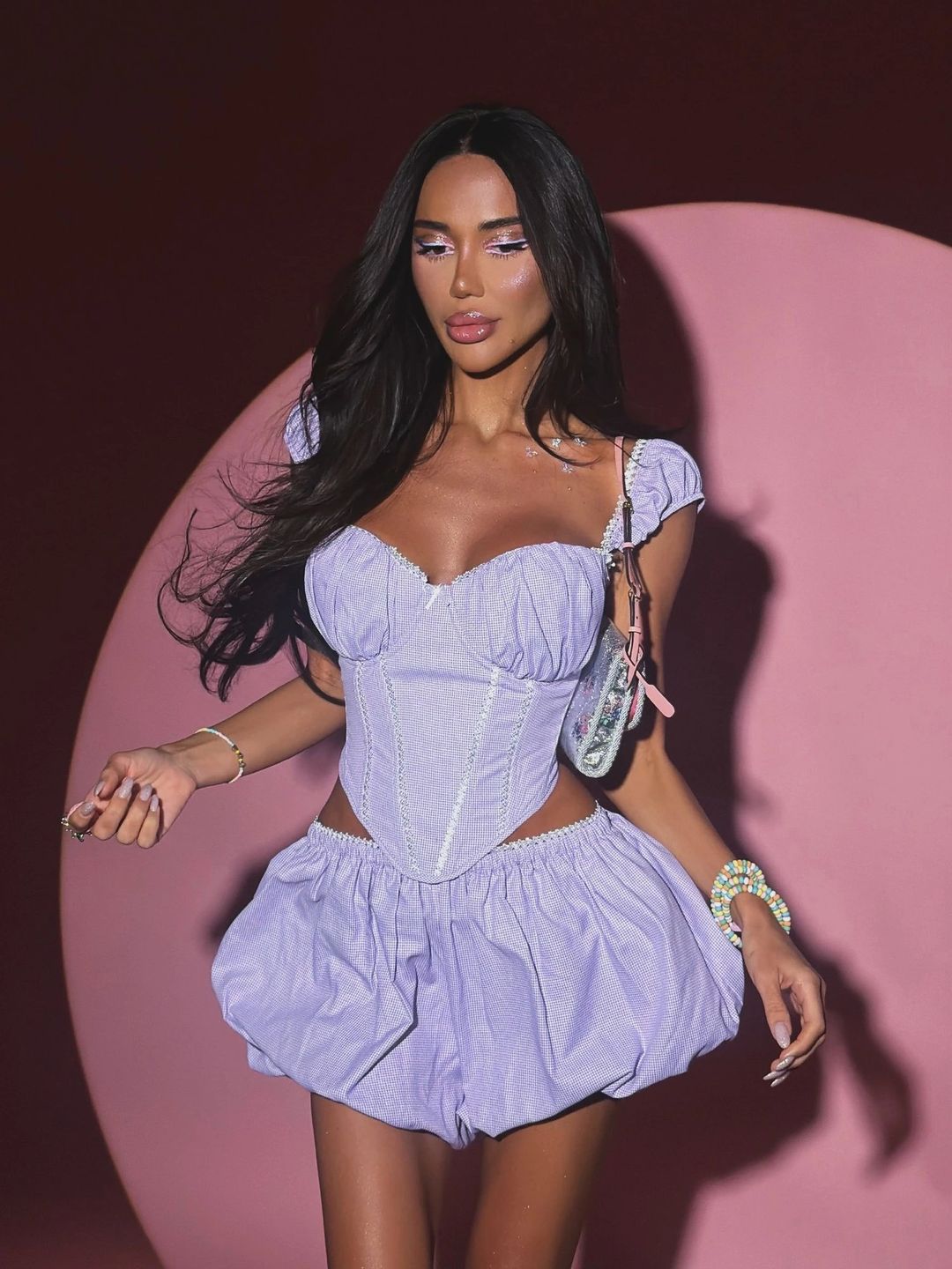 Set corset with Shorts (purple ) - 3