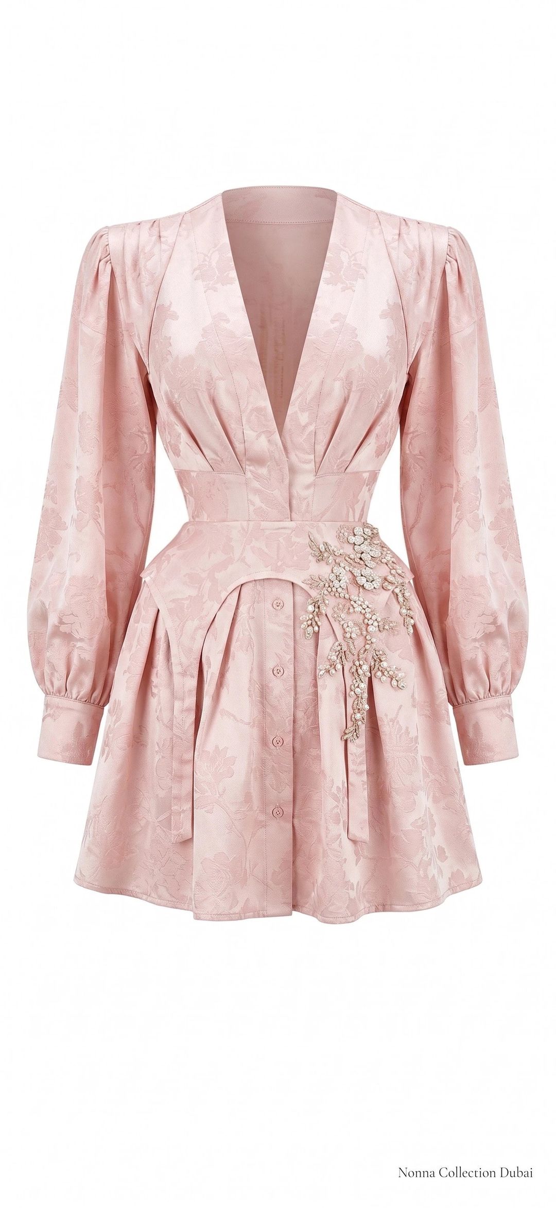 Dress with a Belt (Pink) - 1