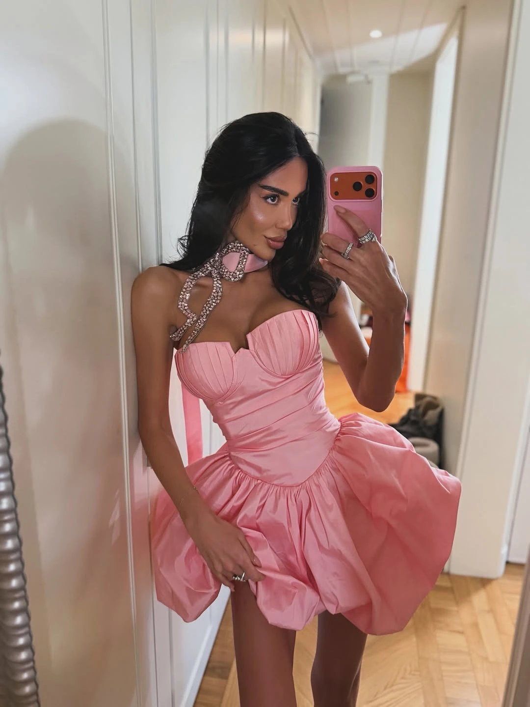 Dress with a bow (Pink) - 3