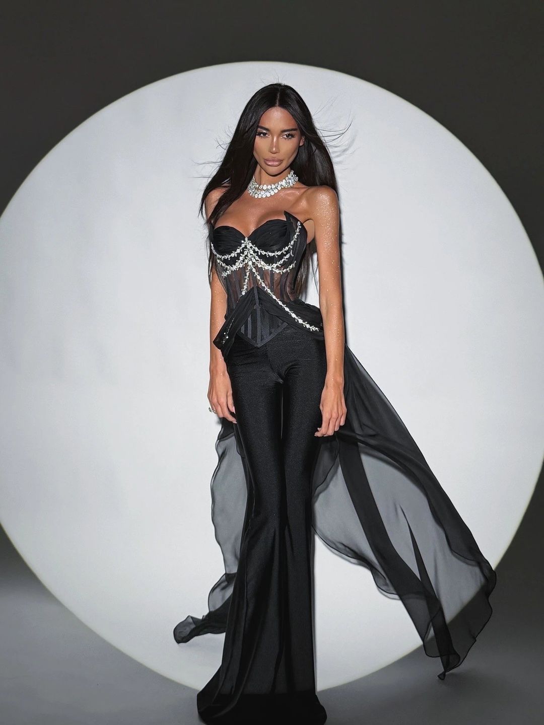 Crystal Cascade corset Black - 2