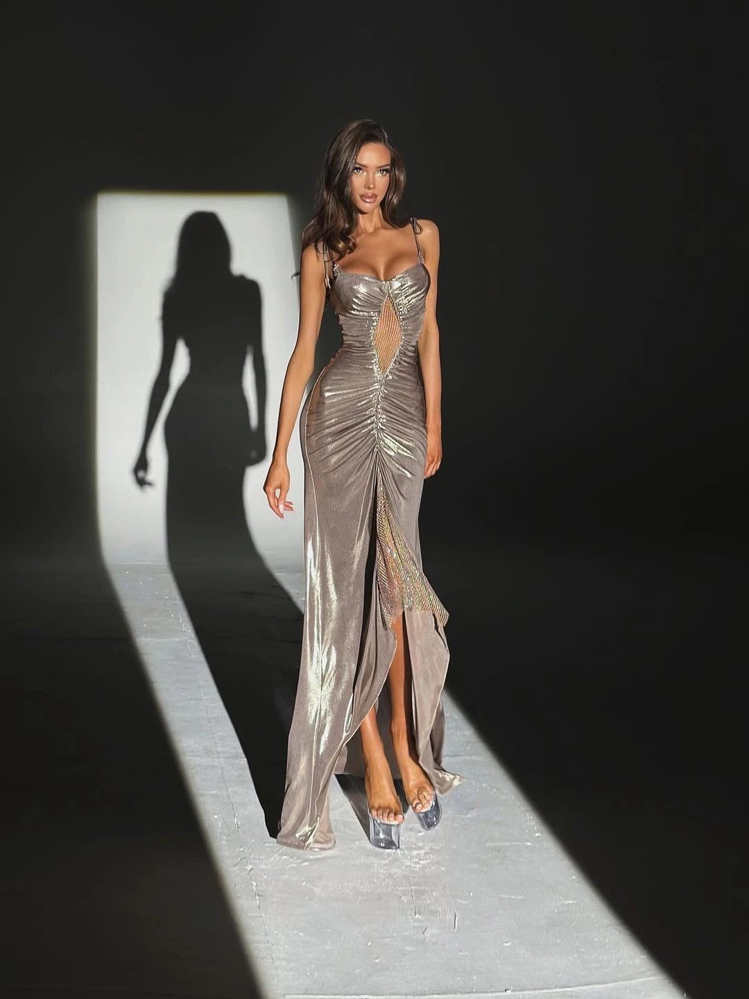 Dress long shine Gold - 2