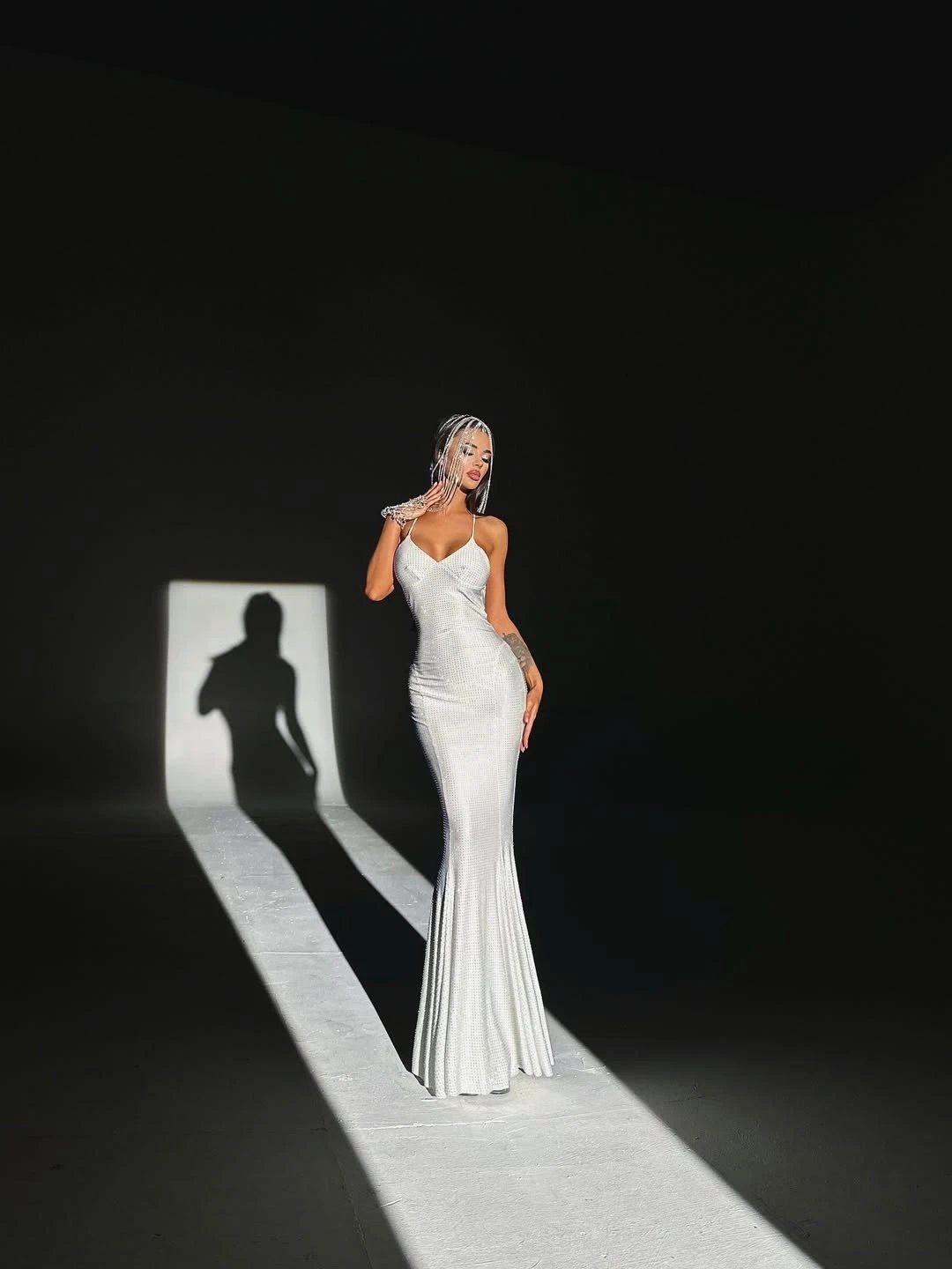 Dress long shine white - 3