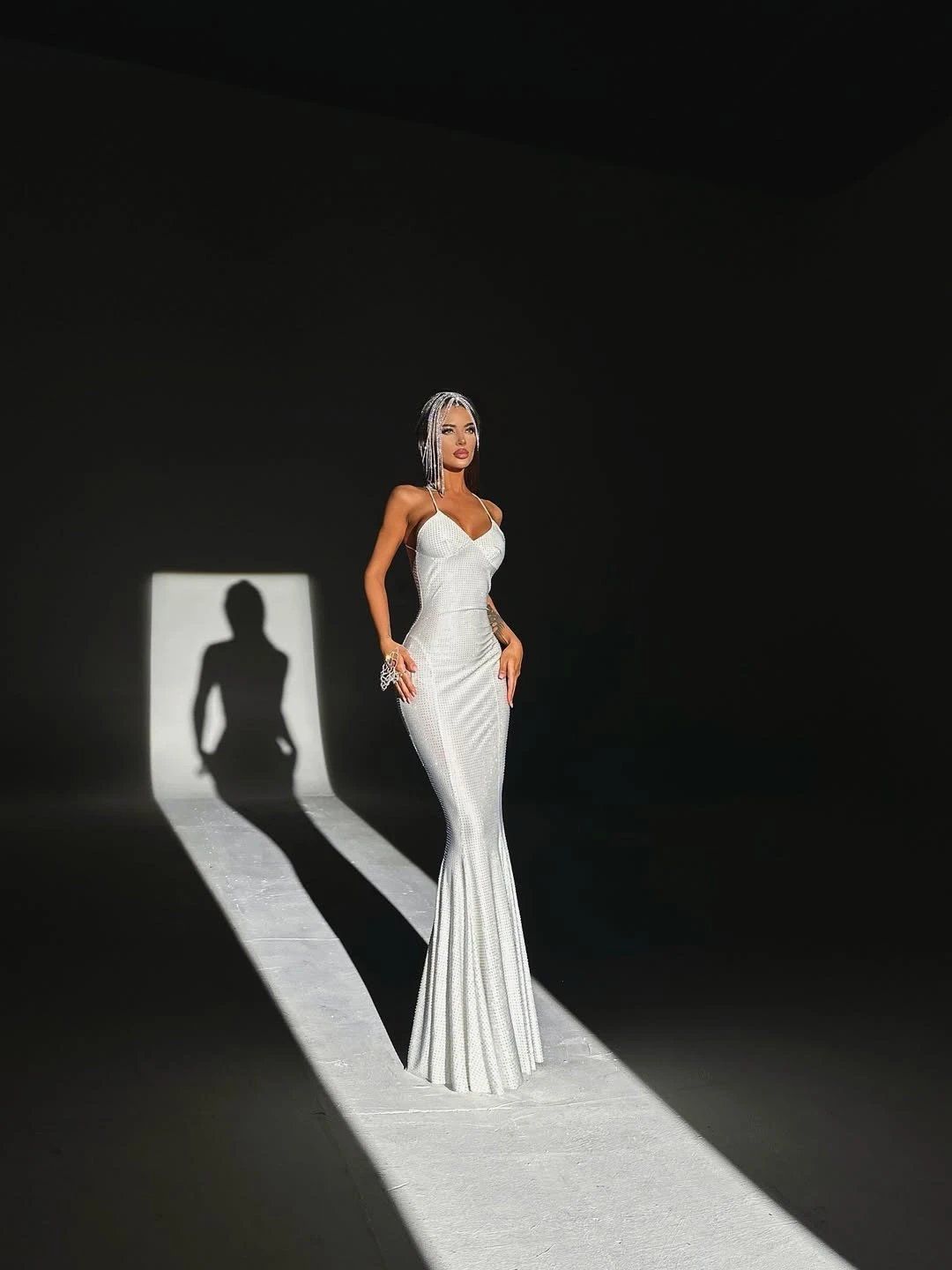 Dress long shine white - 1