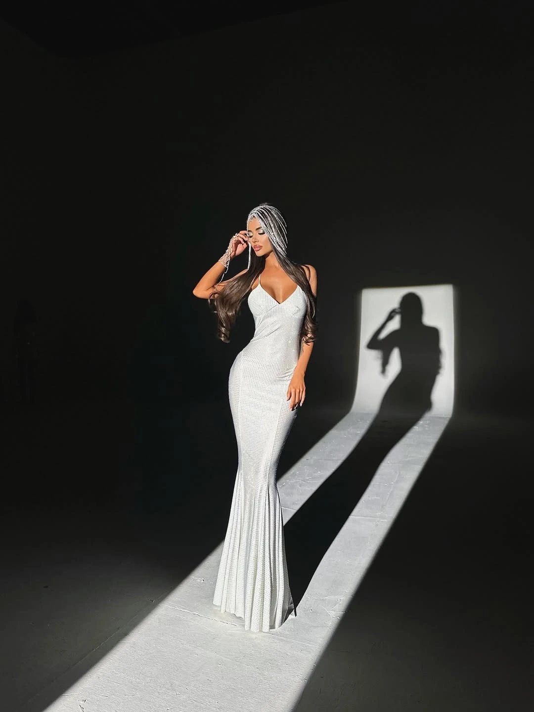 Dress long shine white - 2