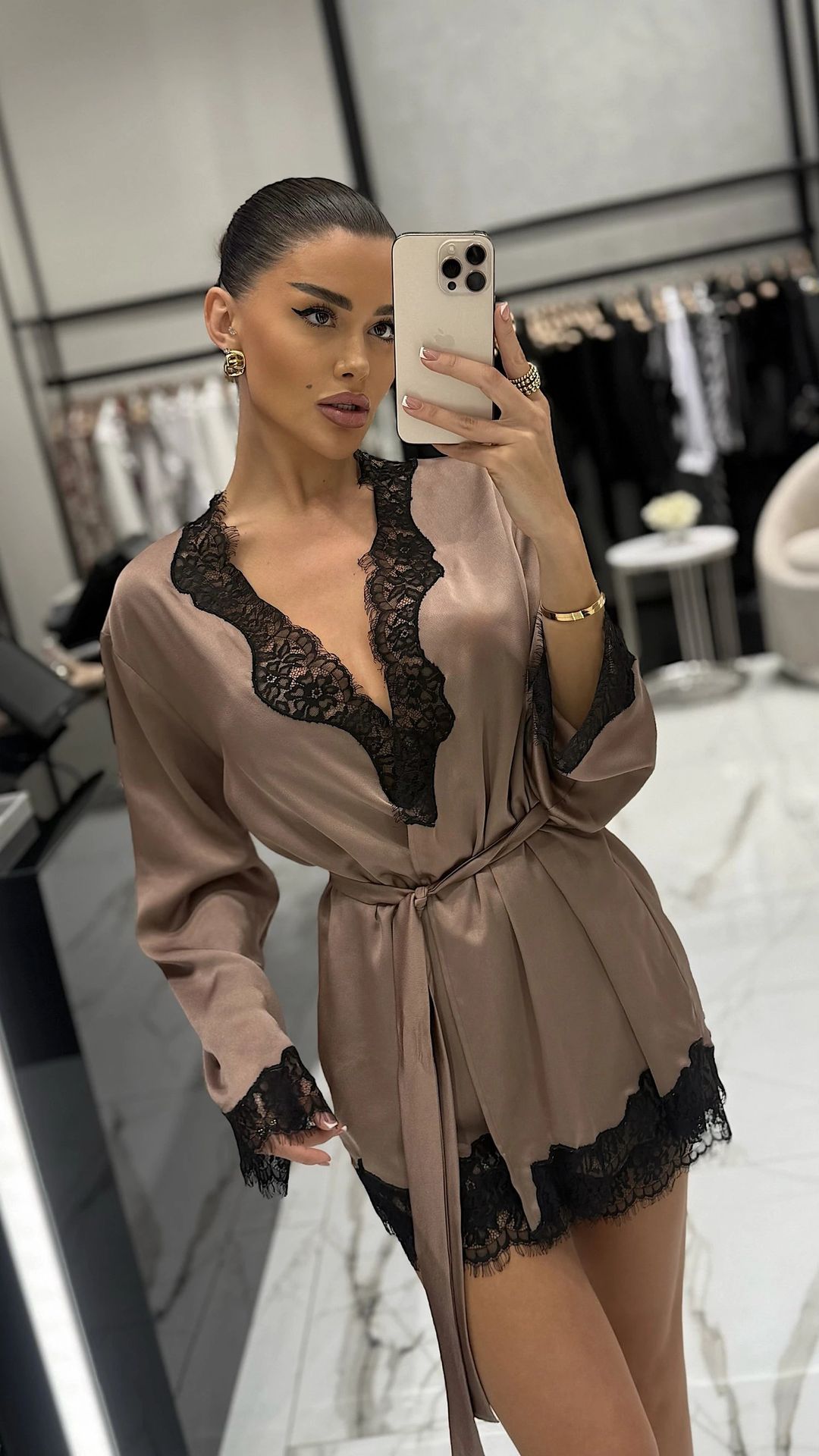 Set Lace with Shorts New Brown - 3