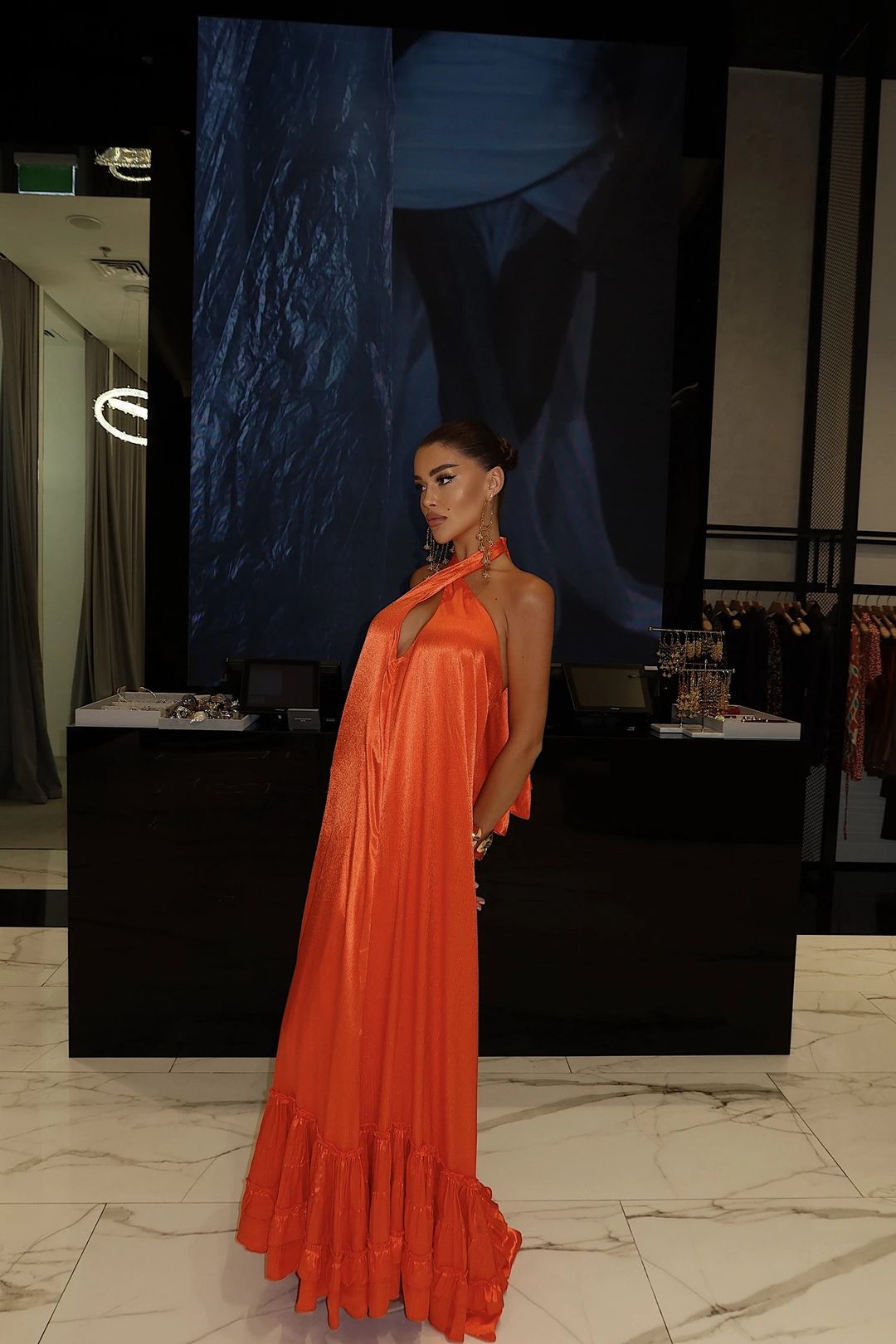 Dress Plain Orange - 1