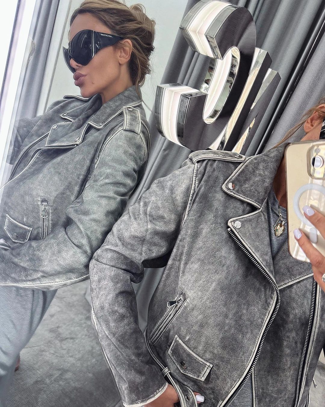 Leather Jacket Grey - 2