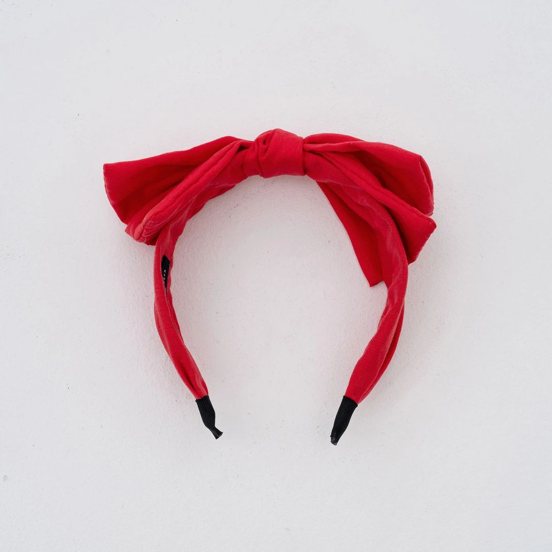 Double ribbon hairband RED - 1