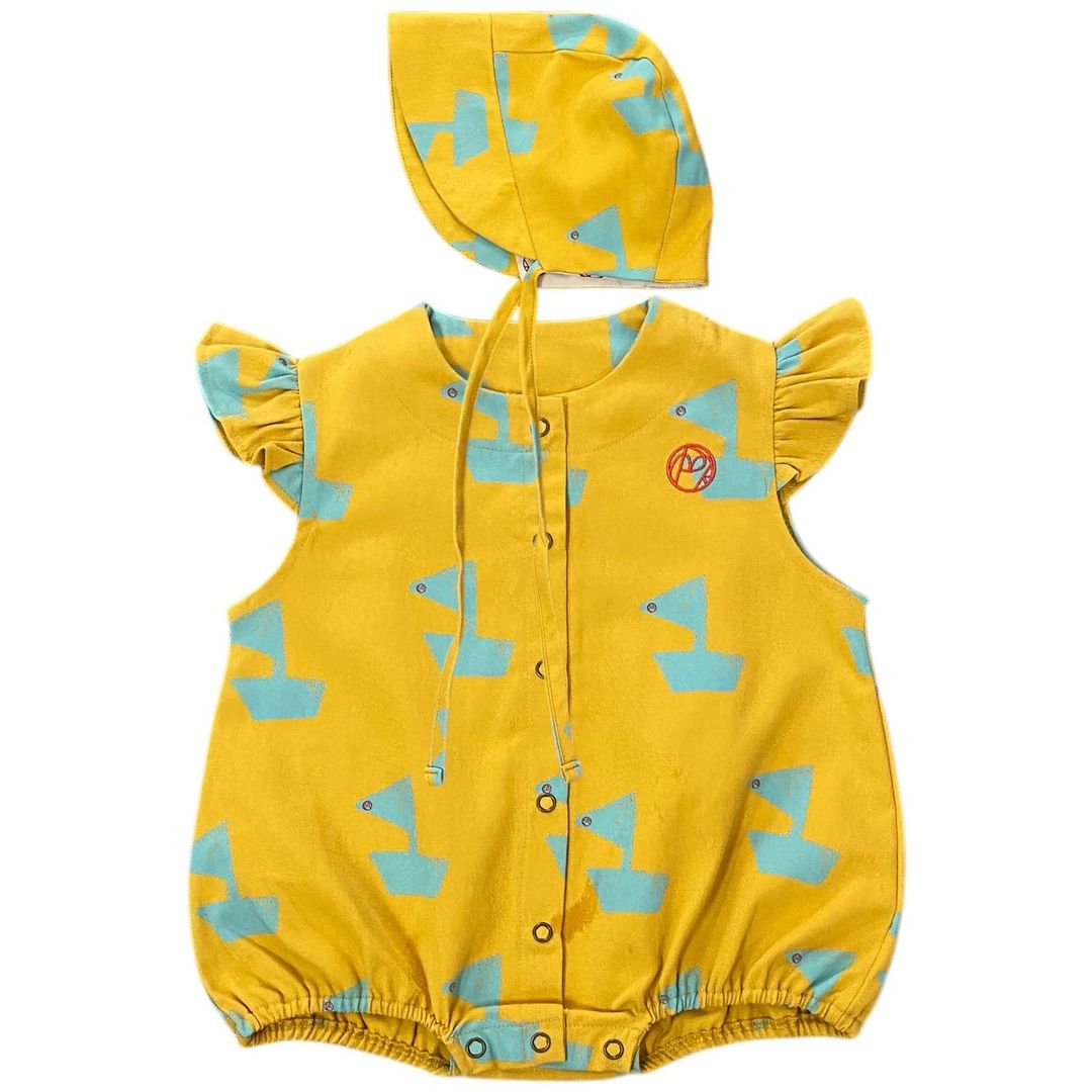 BOAT ALL OVER BEBE WOVEN ROMPER SET - 1