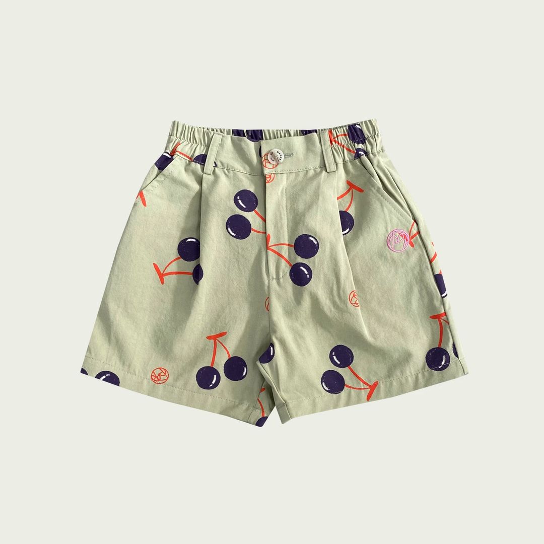 CHERRY ALL OVER WOVEN BERMUDA SHORT - 2