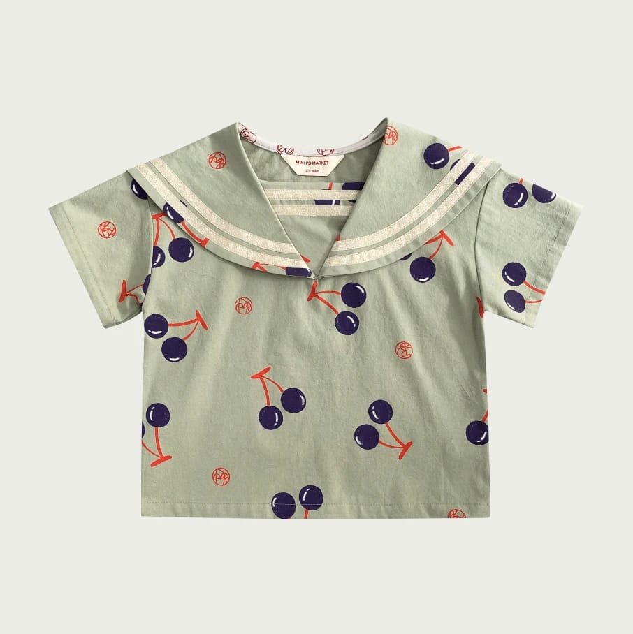 CHERRY ALL OVER WOVEN SAILOR SHIRT 1 - 2
