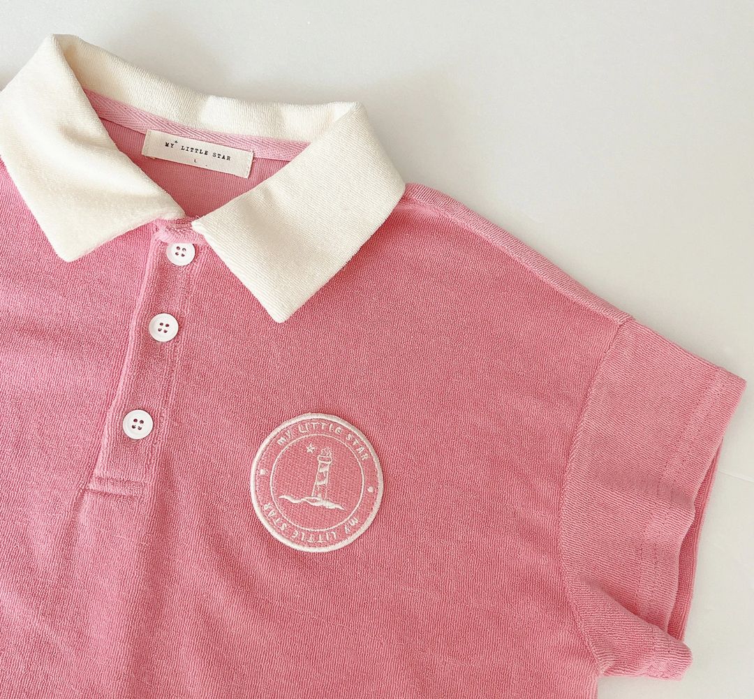 Terry collar T-shirts PINK - 2
