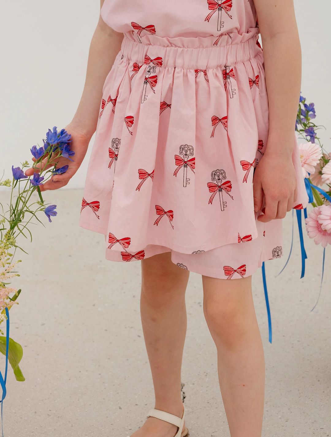 Ribbon key skirt pants PINK - 1