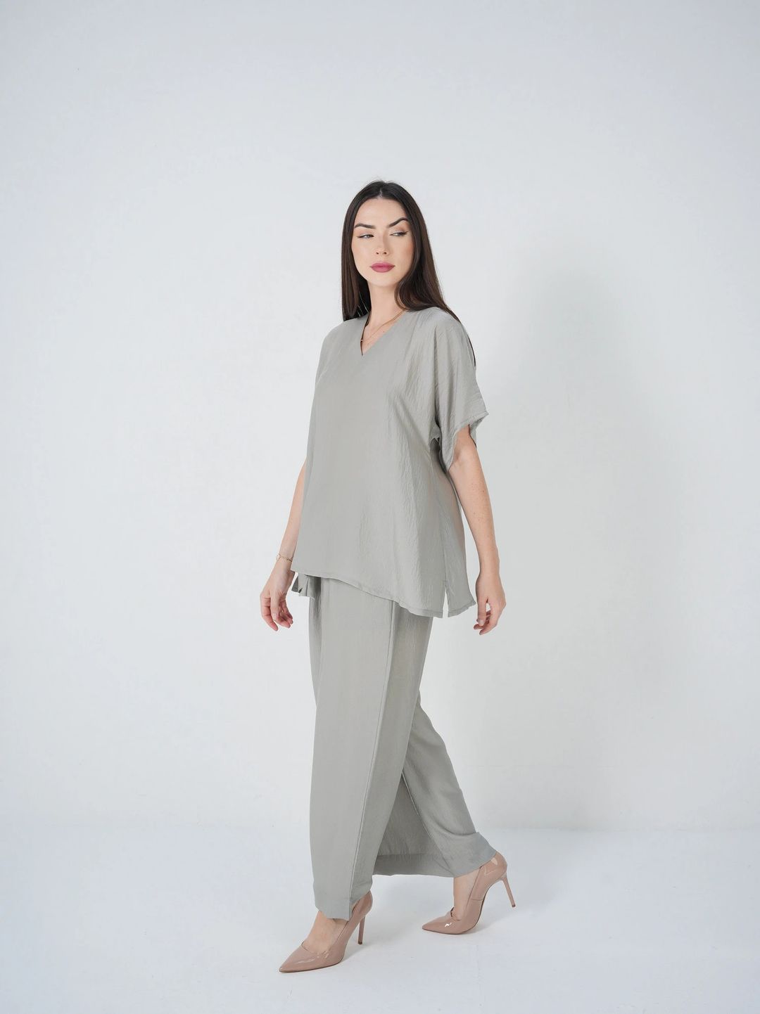 Mint green - Under Abaya Pants set - 2