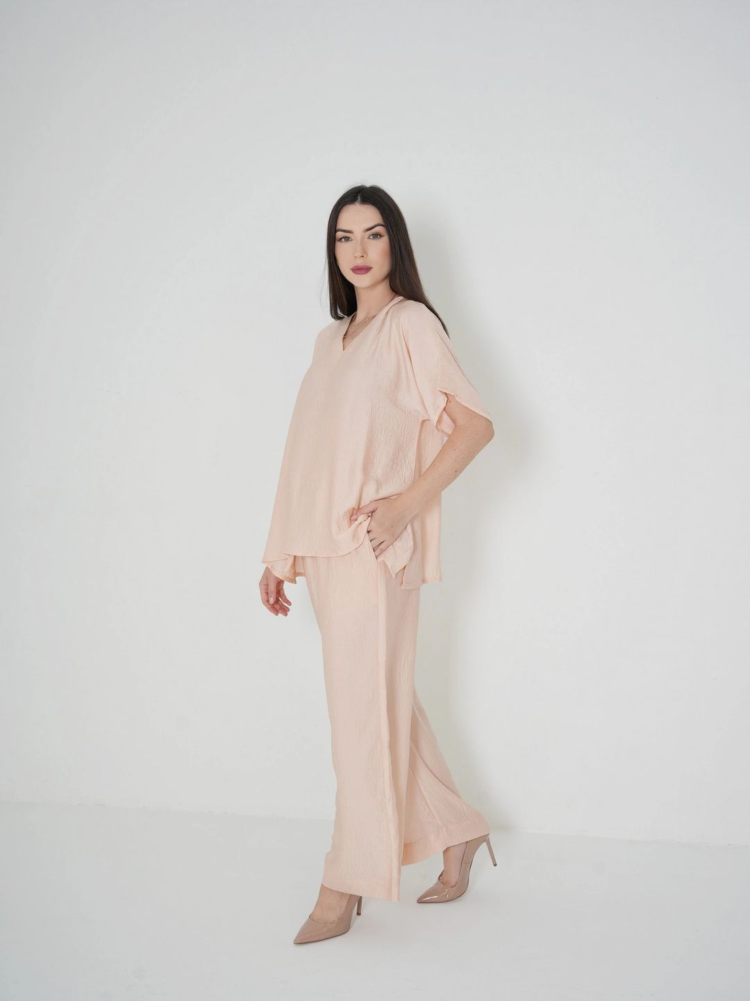 Peachy Nude - Under Abaya Pants set - 2