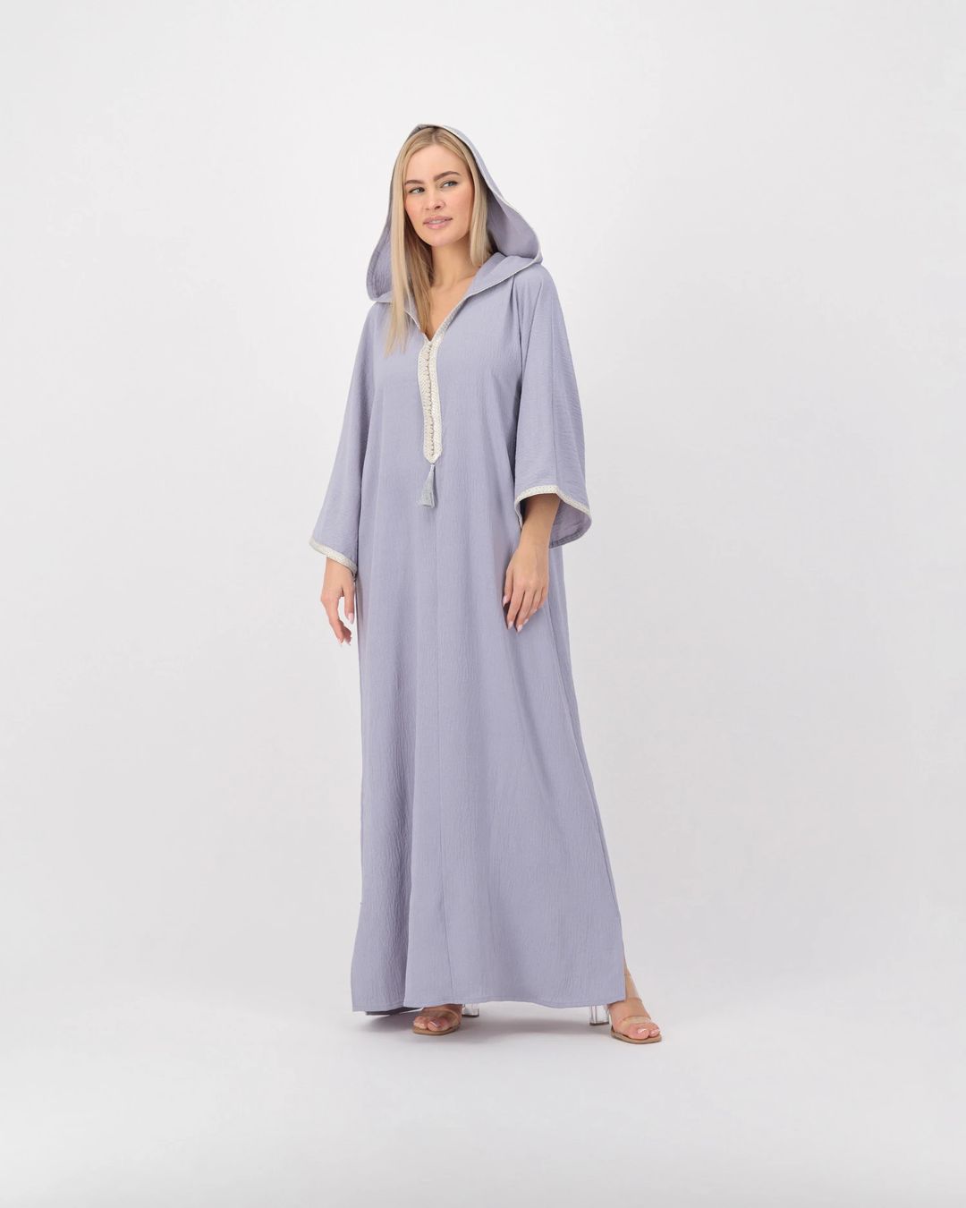 Light Grey - Hoodie Kaftan - 1